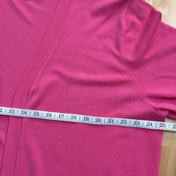 QVC KIM GRAVEL OPEN FRONT KNIT CARDIGAN BRIGHT PINK WOMENS 1X PLUS SIZE POCKETS - Picture 5 of 8